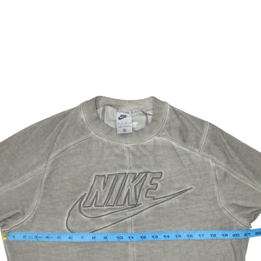 Nike Men's Beige Embroidered Logo Pullover Sweatshirt XS