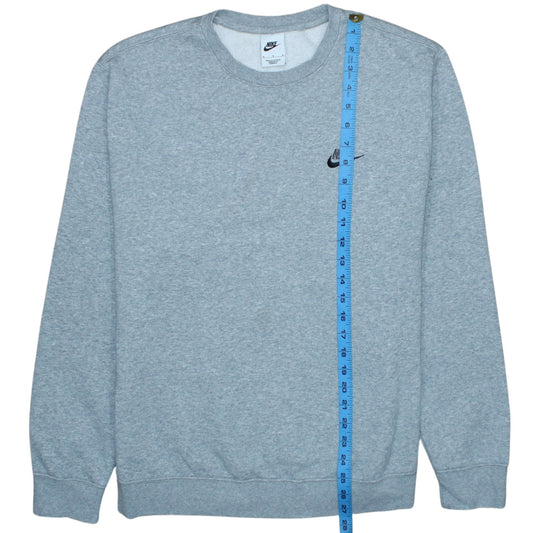 Nike Men Grey Crew Neck Pullover Sweatshirt M Regular Fit
