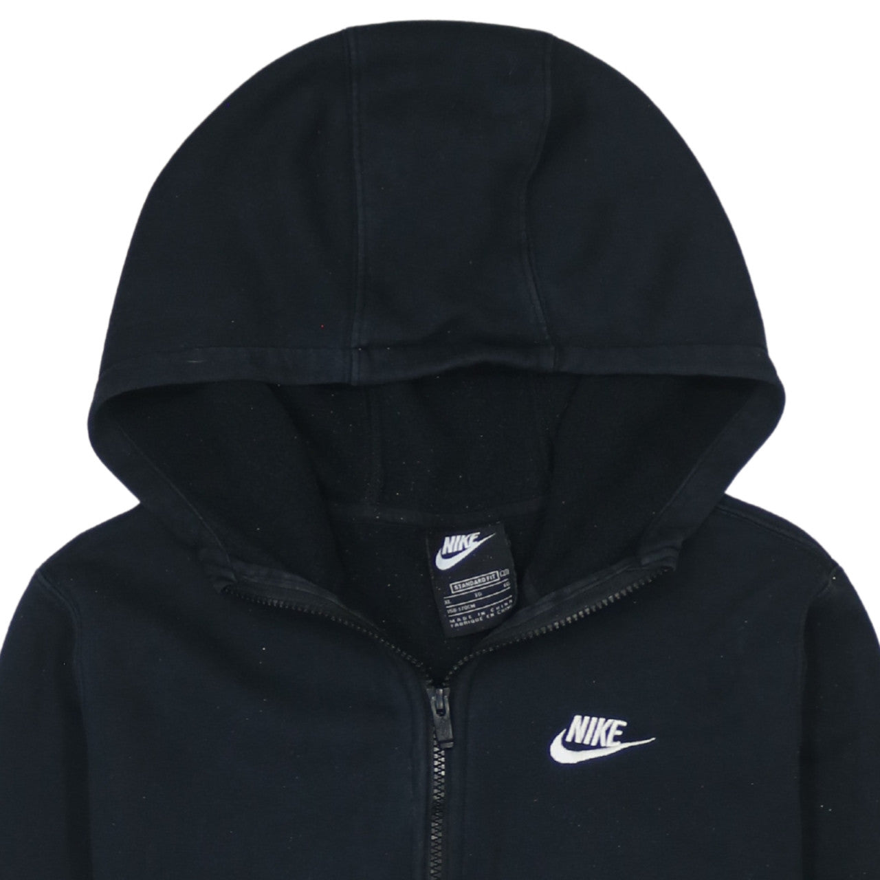 Nike Boys Black XL Pullover Hoodie with Half Zip and Logo Design
