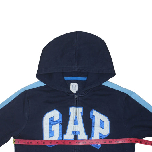 GAP Kids Boys Navy Blue Full Zip Hoodie Size 14-16 Years Cotton Blend