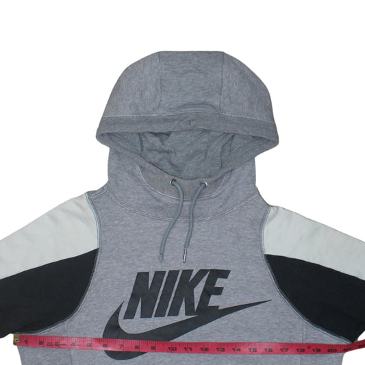 Nike Men's Grey Pullover Hoodie Small Logo Graphic Fleece