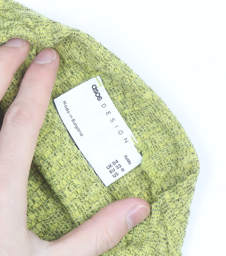 Additional view of ASOS DESIGN Petite Women’s Green Bodycon Short Knit Dress, size UK 4