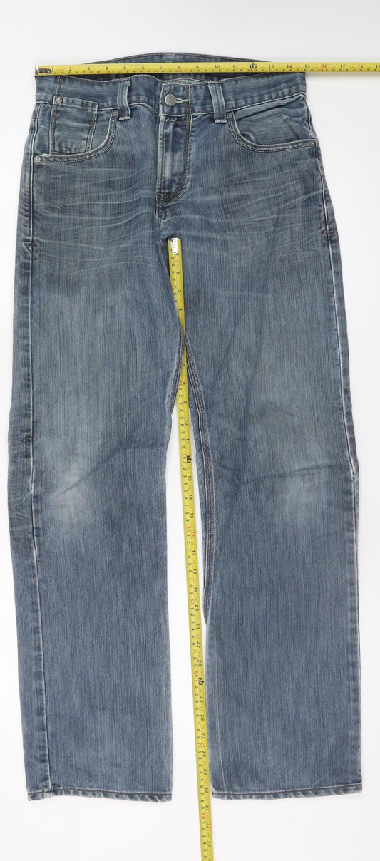 Levi's Men's Blue Straight Fit 30x32 Mid Rise Denim Jeans