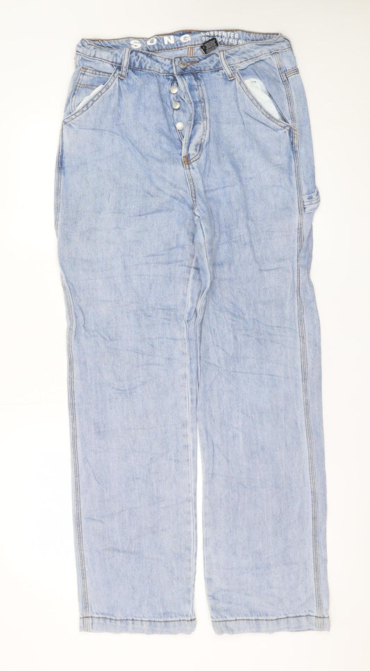 S.O.N.G Men's Blue 28 Straight Leg Denim Jeans