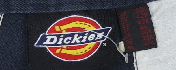 Dickies Men's Blue Cargo Work Trousers 32R Polyester Cotton