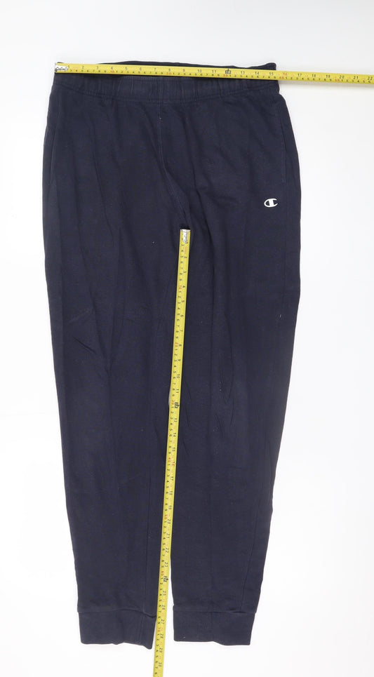 Champion Men's Black Jogger Trousers Size L Cotton Blend