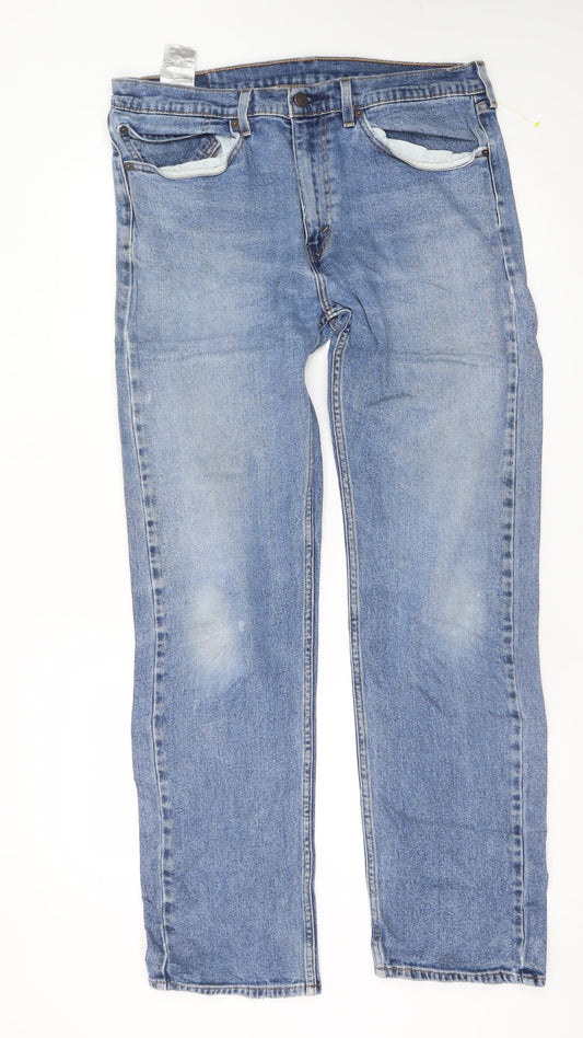 Levi's Men's Blue Straight Leg Denim Jeans W34 L32 Regular Fit