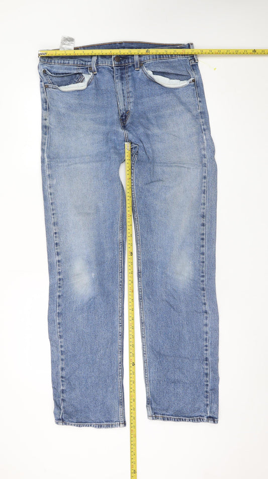 Levi's Men's Blue Straight Leg Denim Jeans W34 L32 Regular Fit