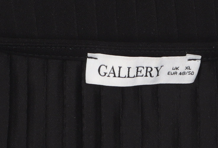 Gallery Women’s Black XL Basic Stretch Short Sleeve Blouse