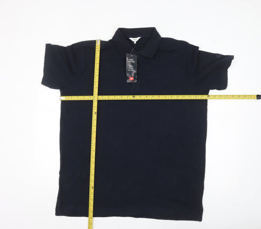 Cotton Traders Men's Blue Pure Cotton Short Sleeve Polo Shirt XL