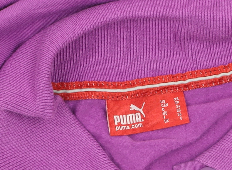 Puma Women Purple Collared Shirt Dress UK 6 Short Sleeve Casual