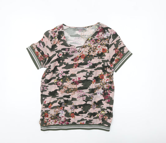 Geisha Women's Multicoloured Camouflage Floral Polo Shirt Size S