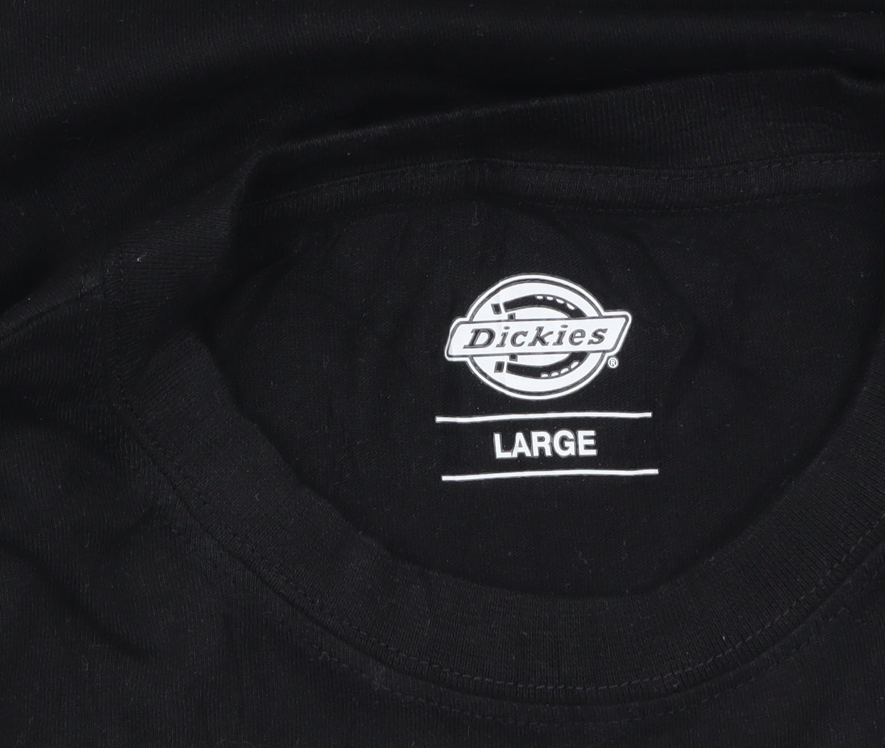 Dickies Men's Black Large Logo Short Sleeve Cotton T-Shirt