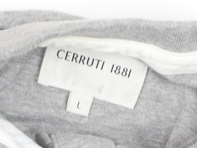 Cerruti 1881 Men's Grey Regular Fit Cotton Polo Shirt L
