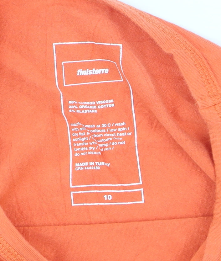 Finisterre Women’s Orange Long Sleeve Bamboo Cotton T-Shirt Size 10