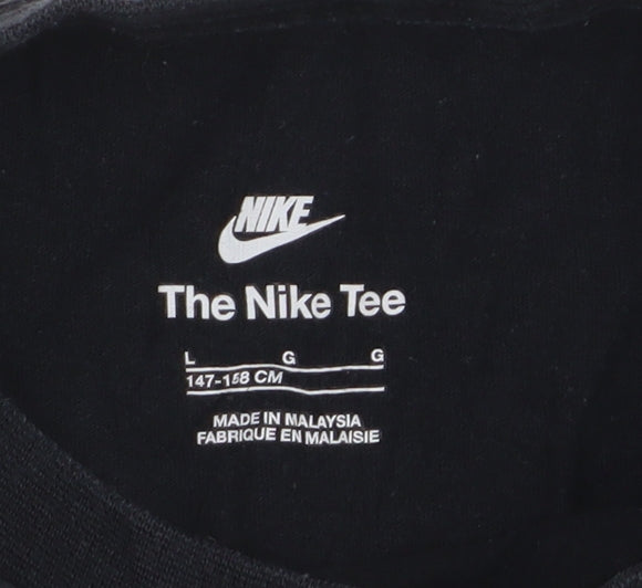 Nike Boys Black L The Nike Tee Short Sleeve Crew Neck T-Shirt