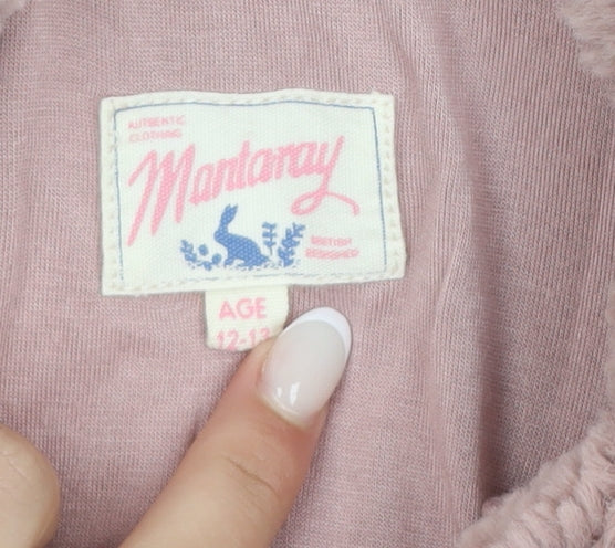 Mantaray Girls Pink Hooded Fleece Zip Jacket Age 12-13 Years