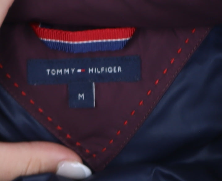 Tommy Hilfiger Womens Burgundy Hooded Puffer Jacket Size M