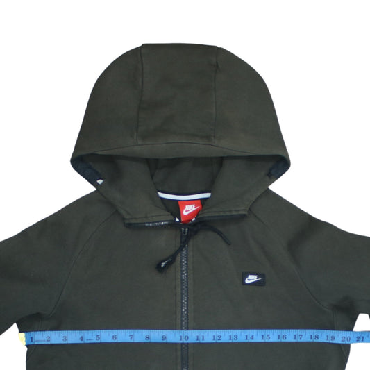 Nike Men's Green Full Zip Hoodie Size M Regular Fit Logo Sportswear