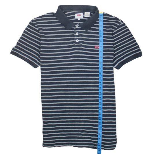 Levi's Men's Blue Striped Short Sleeve Polo Shirt Size M