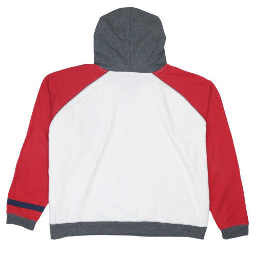 Disney Womens White Red Mickey Mouse Hoodie XL Raglan Pullover