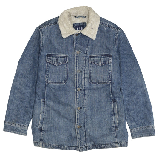 GAP Men's Blue Denim Sherpa Lined Jacket Size M