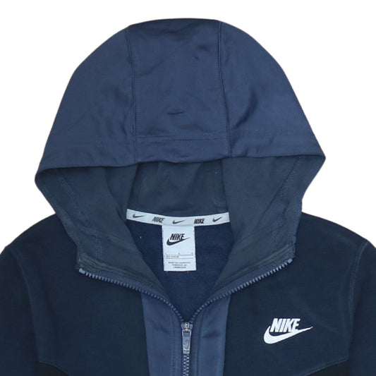Nike Boys Blue Full Zip Hoodie Size L 147-158cm Cotton Blend