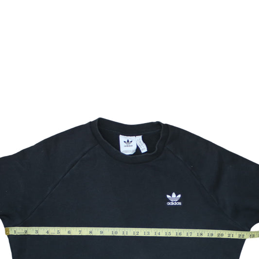 Adidas Mens Black Crew Neck Pullover Sweatshirt Size M