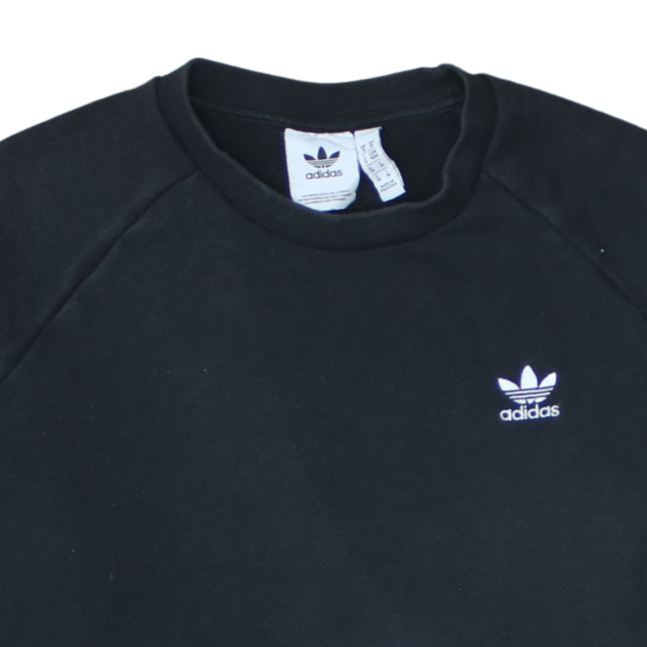 Adidas Mens Black Crew Neck Pullover Sweatshirt Size M