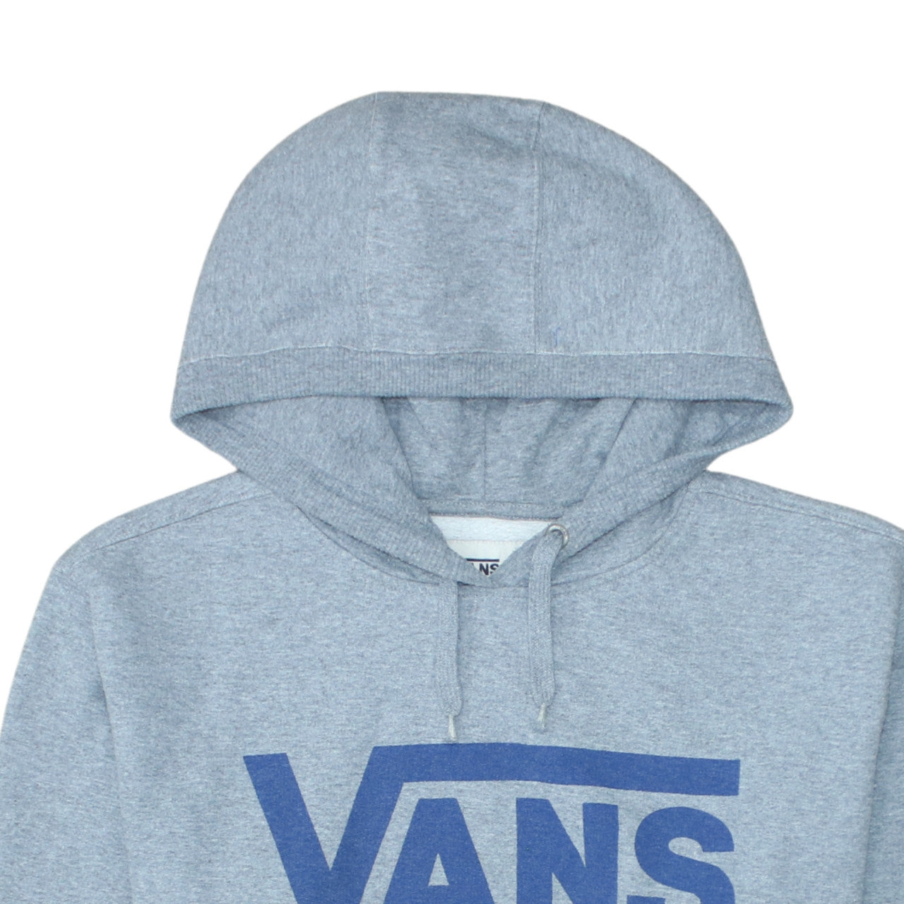 Vans Men's Grey Pullover Hoodie Size L - Logo Fleece Sweatshirt