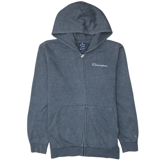 Champion Boys Dark Grey Full Zip Hoodie XL 13/14 Years Cotton Blend