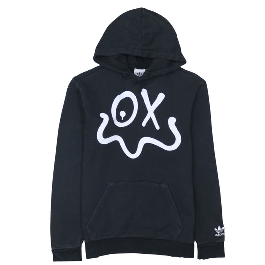 Adidas Men's Black Pullover Hoodie Small Graphic Logo Sweatshirt
