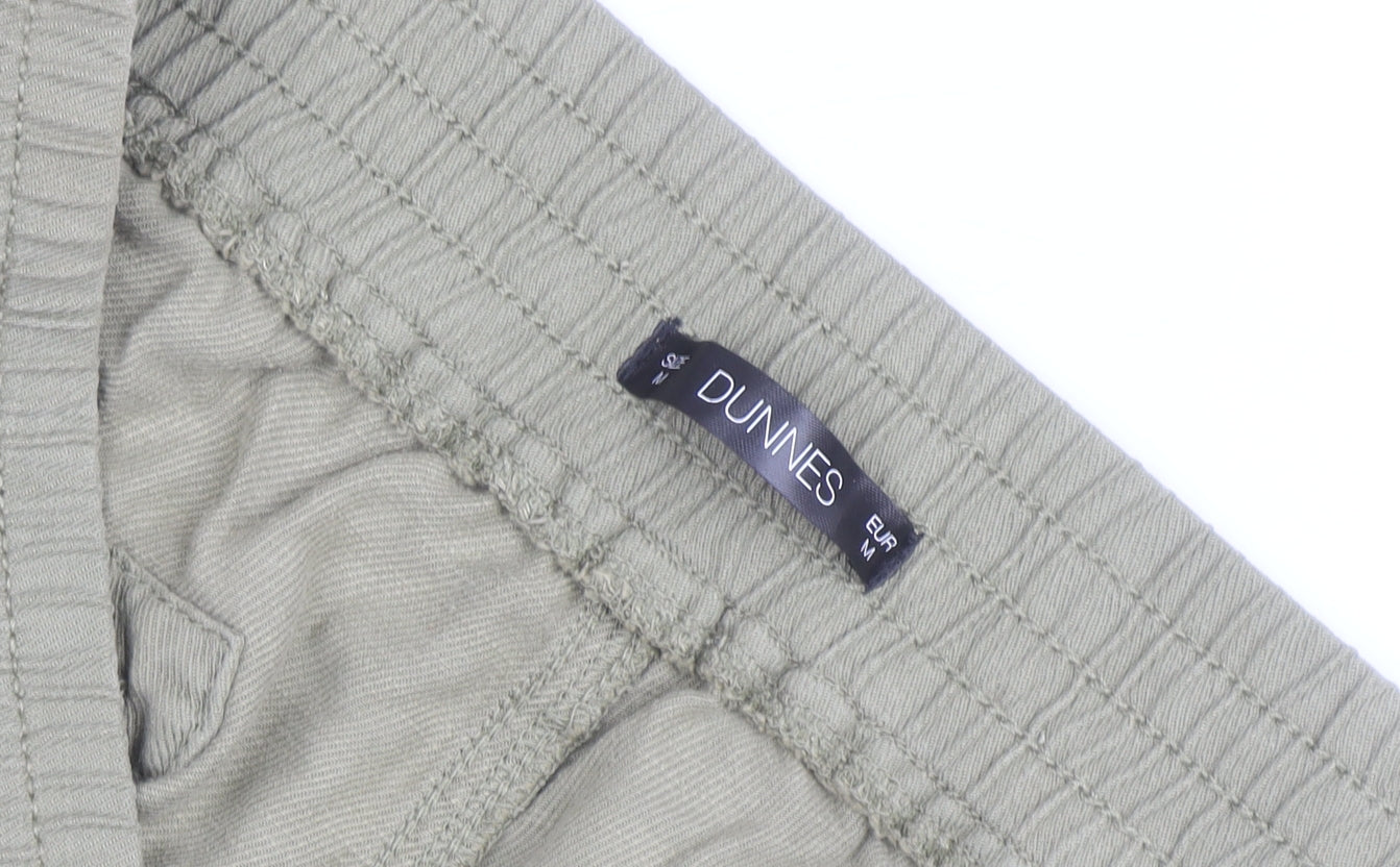 Dunnes Women Beige Cropped Lyocell Elastic Waist Casual Trousers Size 12