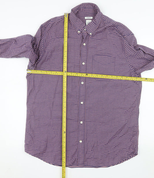 GAP Men’s Multicoloured Check Long Sleeve Button-Down Shirt L