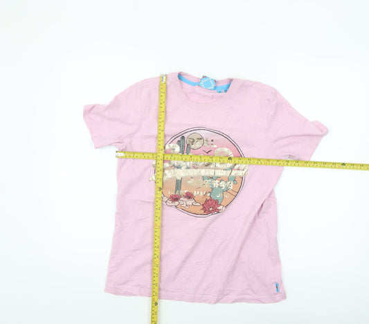 Superdry Women's Pink Graphic Cotton T-Shirt Size 8