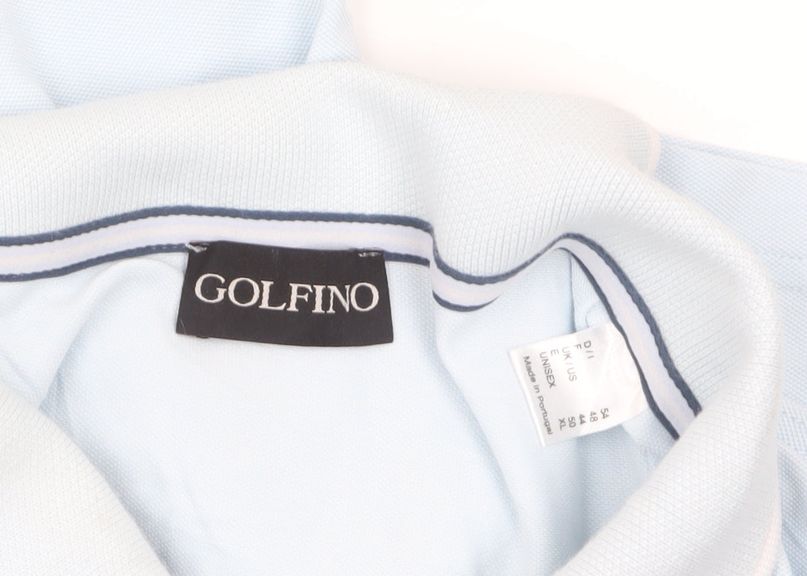 Golfino Men's Blue XL Short Sleeve Polo Shirt Cotton Blend