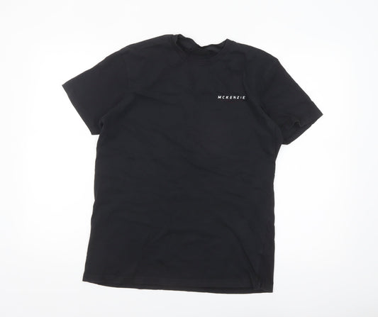 McKenzie Men's Black Crew Neck Short Sleeve Cotton T-Shirt Size M