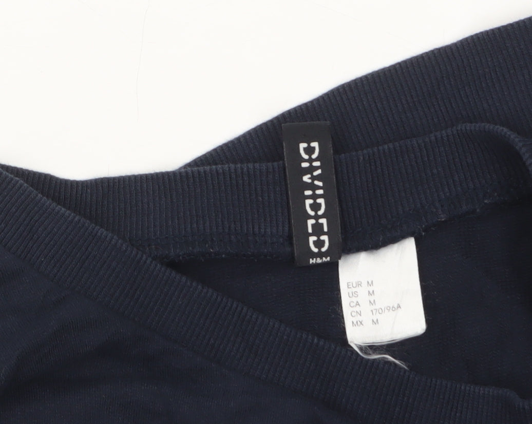 H&M Divided Womens Navy Blue Long Sleeve Crew Neck T-Shirt Size 12