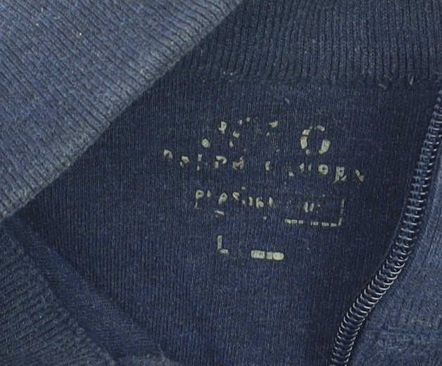 Polo Ralph Lauren Men's Blue Full Zip High Neck Jumper Size L