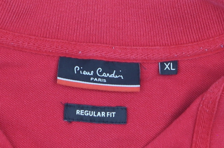 Pierre Cardin Men’s Red Cotton Regular Fit Polo Shirt XL