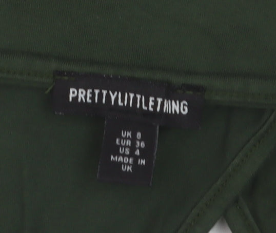 PrettyLittleThing Women’s Green Halter Camisole Top UK 6