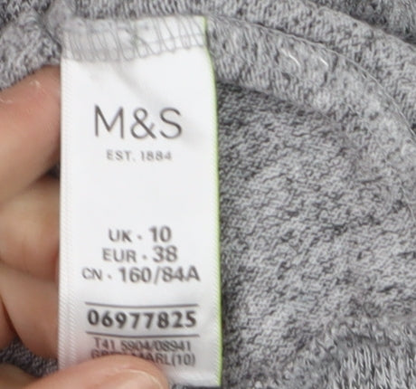 Marks and Spencer Men's Grey Knit Pullover Hoodie Size S