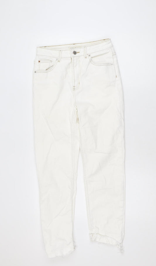 Denim Co Women’s White High Rise Ankle Jeans Size 10 Slim Fit