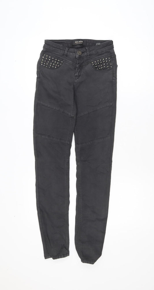 MOS MOSH Women's Black Skinny Jeans Size 24 Studded Pockets