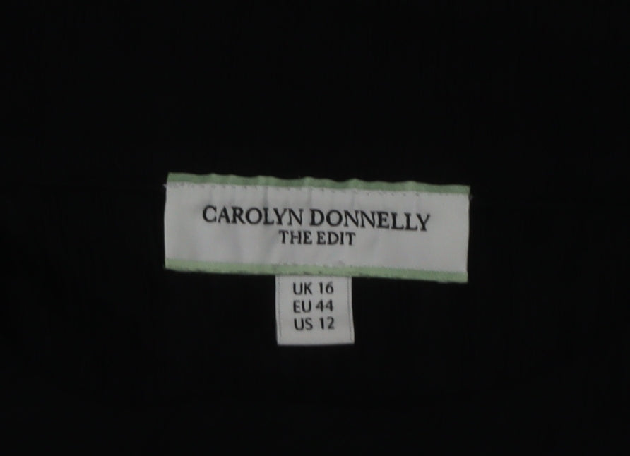 Carolyn Donnelly The Edit Women’s Black Shift Dress UK 16 3/4 Sleeve