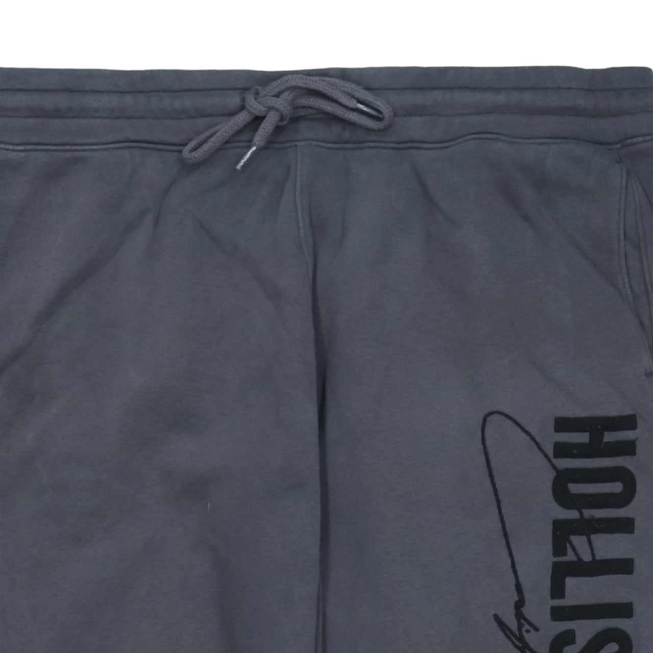 Hollister Men's Grey XL Fleece Sweatpants with Drawstring Waist