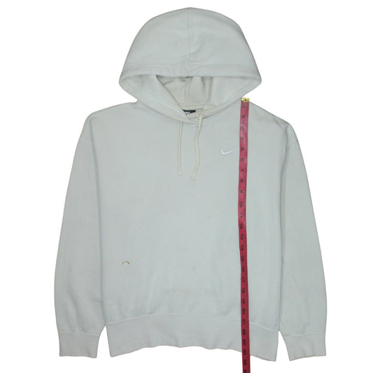 Nike Women White Hoodie Medium Pullover Classic Cotton Blend