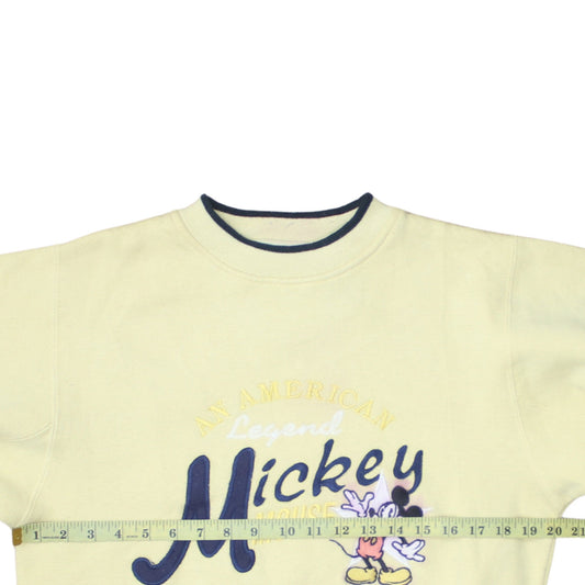 Disney Mickey & Co Women Yellow Pullover Sweatshirt M
