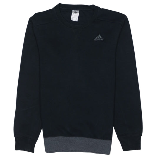 Adidas Men's Black Pullover Sweatshirt Size S Crew Neck Regular Fit