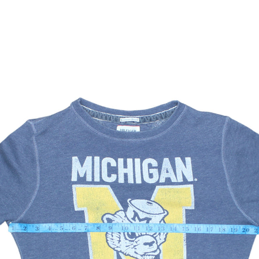 Tommy Hilfiger Men's Blue Michigan Wolverines Pullover Sweatshirt S